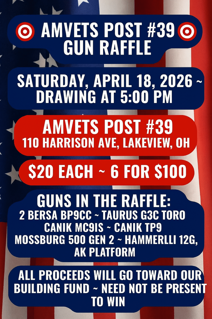 2026 gun raffle flyer